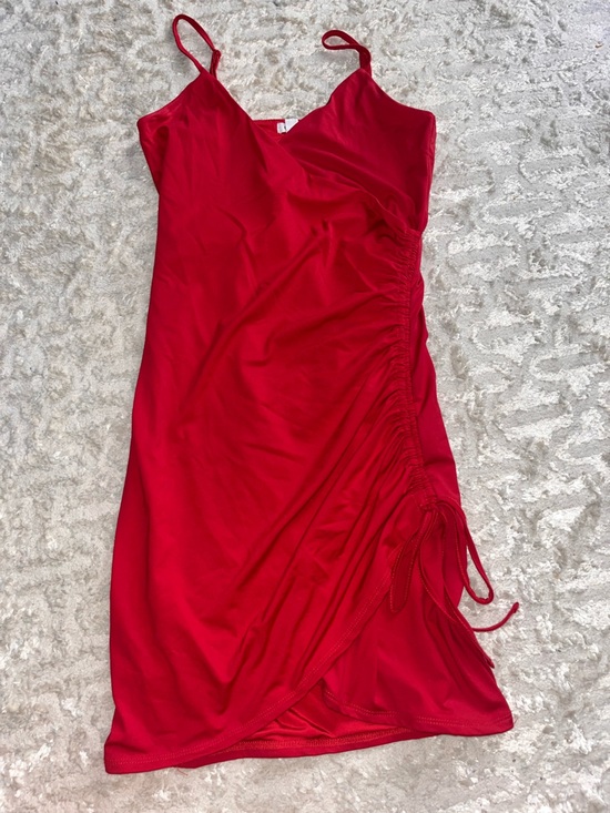 Garage Dresses & Skirts - Garage Women’s Red mini Dress with Adjustable Side Ruche